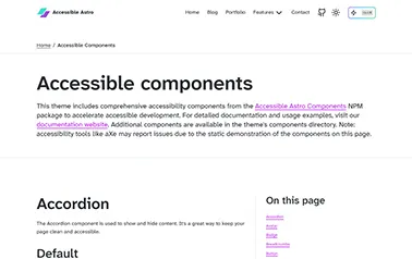 Accessible Astro Components - Astro component library with accessible elements for common interface patterns