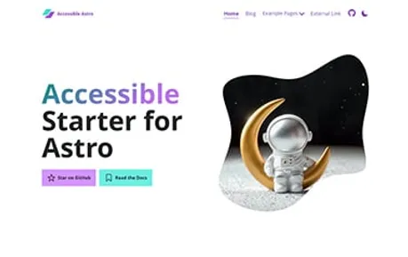Accessible - A simple free Tailwind CSS Astro blog template using a light theme with vivid highlight colors.