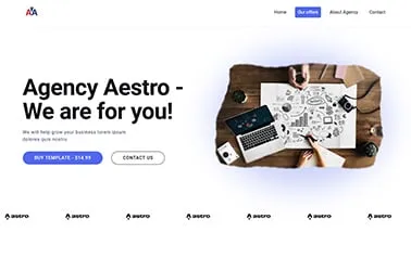 Agency Astro Template Page - Tailwind CSS and React Astro agency template with multiple pages and dedicated project presentation sections.
