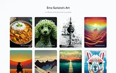 Astro Art - Simple free Astro portfolio theme showcasing a project grid with details displayed in a lightbox.