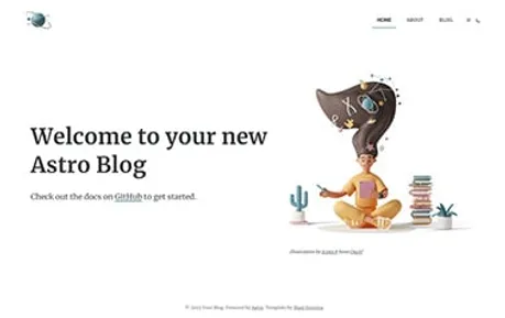 Astro Blog - Minimal Astro blog template with an intriguingly creative design for fun publications.