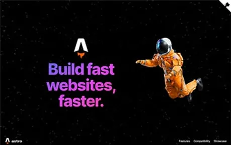Astro Landing Page - A creative free Tailwind CSS Astro startup template featuring bold high-contrast sections.
