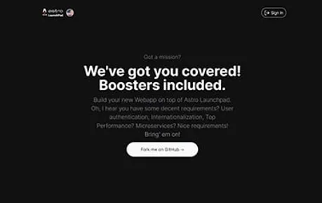 Astro Launchpad - Bootstrap Astro starter kit that serves as a reliable foundation for any type of web project.