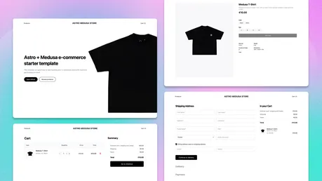 Astro Medusa Storefront - Astro, React, and Medusa ecommerce storefront with product, cart, and checkout screens