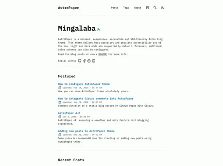 Astro Paper - A minimal, accessible and SEO-friendly Astro blog theme