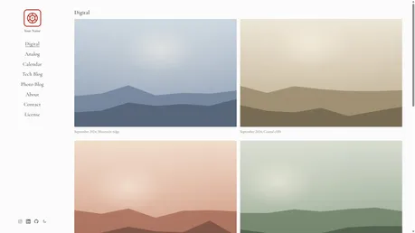 Astro Photo Folio - Minimal Astro photography portfolio and blog with sidebar nav and gallery grid