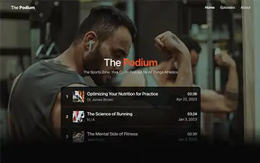 Astro Podcast BCMS - BCMS Astro podcast landing page theme featuring unique dark theme and modern fonts