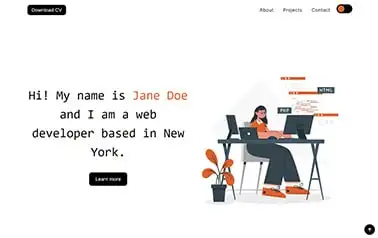 Astro Portfolio 2 - Simple Tailwind CSS Astro portfolio theme with red highlight accents.
