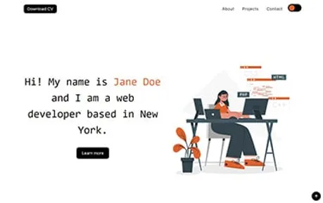 Astro Portfolio 2 - Tailwind CSS Astro portfolio template that's simple and beautifully designed, accented with red highlights.
