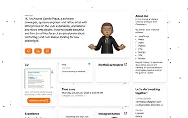 Astro Portfolio bue221 - Shadcn Tailwind React Astro personal website theme featuring bento style and dark mode toggle