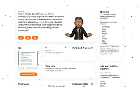 Astro Portfolio bue221 - Shadcn Tailwind React Astro personal website template featuring bento style and dark mode toggle