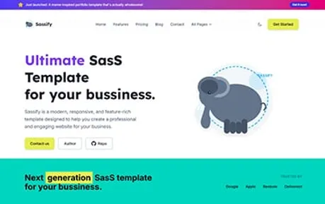 Astro Sassify Template - Alpine Tailwind Astro startup website template providing multiple well designed page examples