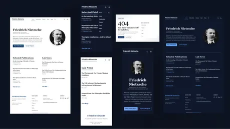 Astro Scholar - Academic Astro portfolio theme with navy palette, publications, and multi-device showcase