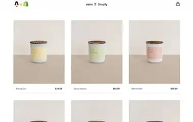 Astro Shopify - Tailwind Shopify Svelte Astro ecommerce theme featuring wide grid layout and details page