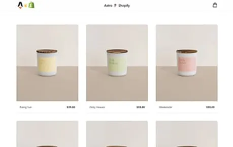 Astro Shopify - Tailwind Shopify Svelte Astro ecommerce template featuring wide grid layout and details page