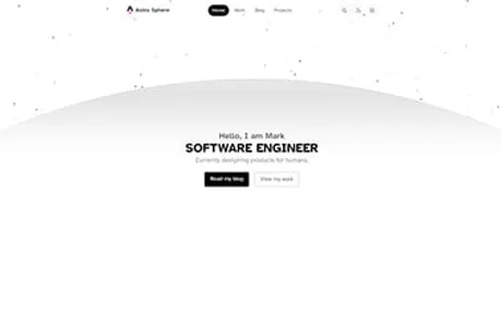 Astro Sphere - Awesome free Tailwind CSS Astro portfolio template with a sleek monochromatic color scheme.