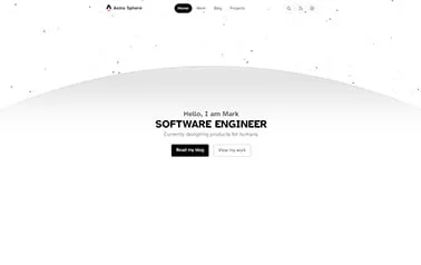 Astro Sphere - Free Tailwind CSS Astro portfolio template with a monochromatic color scheme.