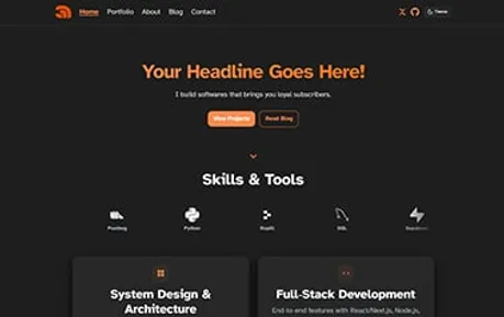 Astro Starwind UI Blog Template - Starwind Tailwind Astro blog template featuring multiple pages, dark theme and orange accents