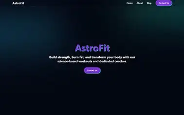 Astrofit - Tailwind Astro startup website theme featuring dark theme and contrasting cyan accents