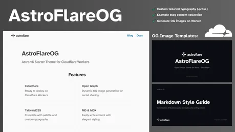 AstroFlareOG - Astro Tailwind Cloudflare Workers starter with dynamic OG image templates