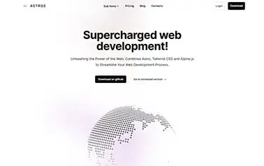Astros - Alpine Tailwind Astro SaaS landing page theme featuring essential layouts with minimal styles