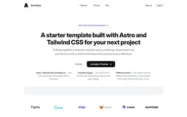 AstroSaas - Tailwind Astro SaaS landing page theme wrapped in a minimal light theme