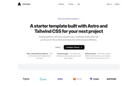 AstroSaas - Tailwind Astro SaaS landing page template wrapped in a minimal light theme