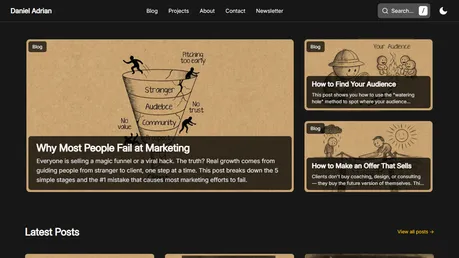 Basic Blog - Lightweight high-performance Astro blog template with dark mode, search, project pages, and newsletter support.