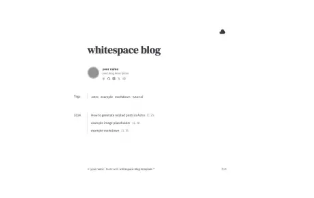 Whitespace Blog - A minimalist Astro coding-blog template with a compact article index.