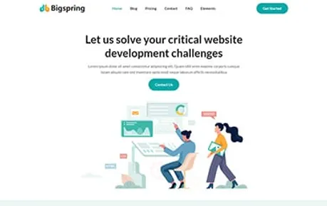 Bigspring - Beautiful free Tailwind CSS Astro SaaS landing page template featuring eye-catching illustrations.