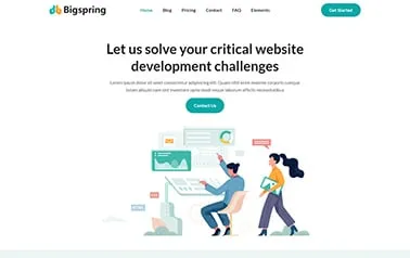 Bigspring - Free Tailwind CSS Astro SaaS landing page template with illustrated sections.