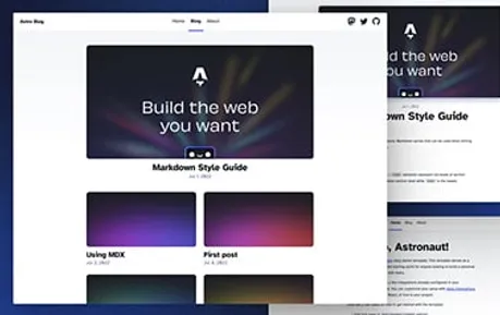 Blog - The official Astro blog template that serves as a reliable foundation for any web development project.