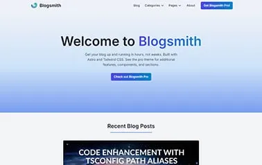 Blogsmith Astro template preview