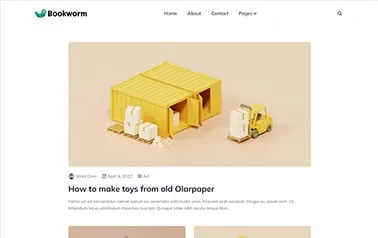 Bookworm - Minimalist free Tailwind CSS Astro blog template with a neatly organized layout.