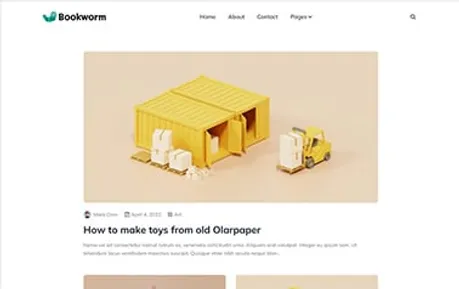 Bookworm - Minimalist free Tailwind CSS Astro blog template with a neatly organized layout.