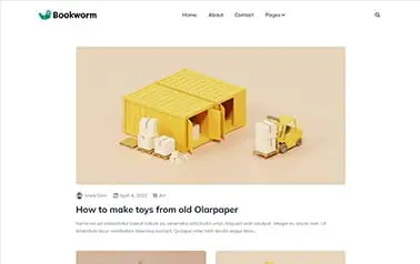 Bookworm - Minimalist free Tailwind CSS Astro blog theme with a neatly organized layout.