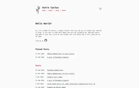 Astro Cactus - A minimal Astro theme for personal blogs, portfolios, and content-focused websites.