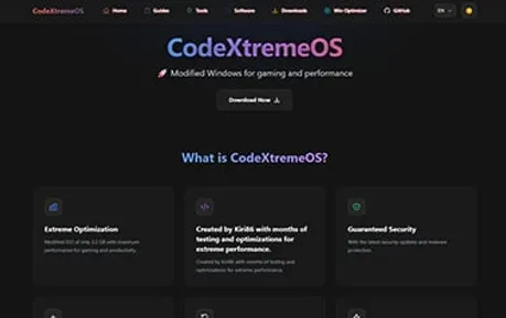 CodeXtreme Website - Tailwind React Astro digital product landing page template featuring dark theme and vibrant accents