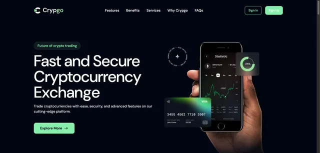 Crypgo - Crypto Landing Template Astro template preview