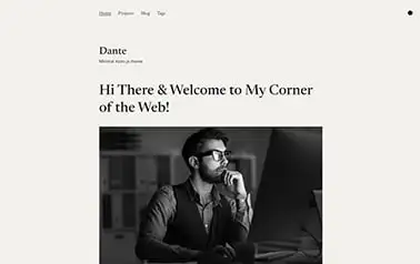 Dante - A superb Tailwind CSS Astro blog theme with multiple page examples for home, projects, and articles.