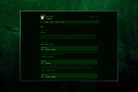 Decker - Astro Tailwind developer portfolio with retro-terminal green aesthetic and monospace type