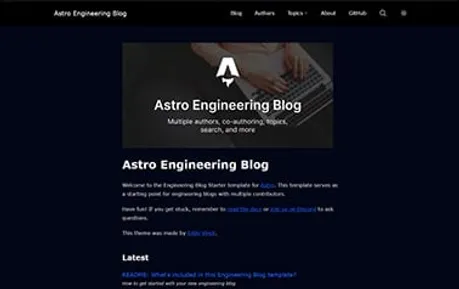 Engineering - Flexible Tailwind CSS Astro blog template made to suit engineering and dev projects.