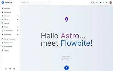 Flowbite Astro - Flowbite Astro admin dashboard template with multiple dashboard sections.