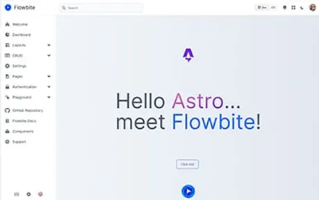 Flowbite Astro - Awesome Flowbite Astro admin dashboard template offering multiple well-designed sections.