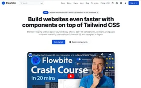 Flowbite - Tailwind CSS Astro-compatible component library that's beautifully designed and well-structured.