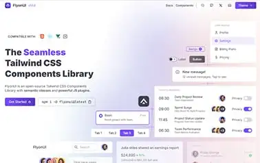 FlyonUI - Tailwind CSS Astro-compatible component library serving as a foundation for any website or web app.