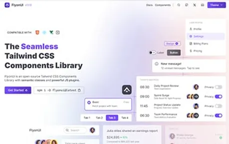 FlyonUI - Tailwind CSS Astro-compatible component library serving as a foundation for any website or web app.