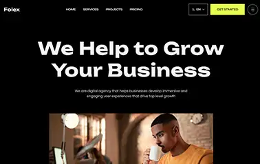 Folex Lite - Free Agency Astro Theme - A free Tailwind CSS and Astro landing page theme for creative agencies and startups.
