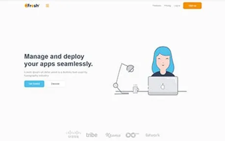 Fresh - A unique free Astro SaaS landing page template built with Bulma and Alpine.js, sprinkled with thin line icons.