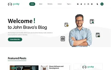 Geeky - Free Astro blog template with a useful set of sections and components.